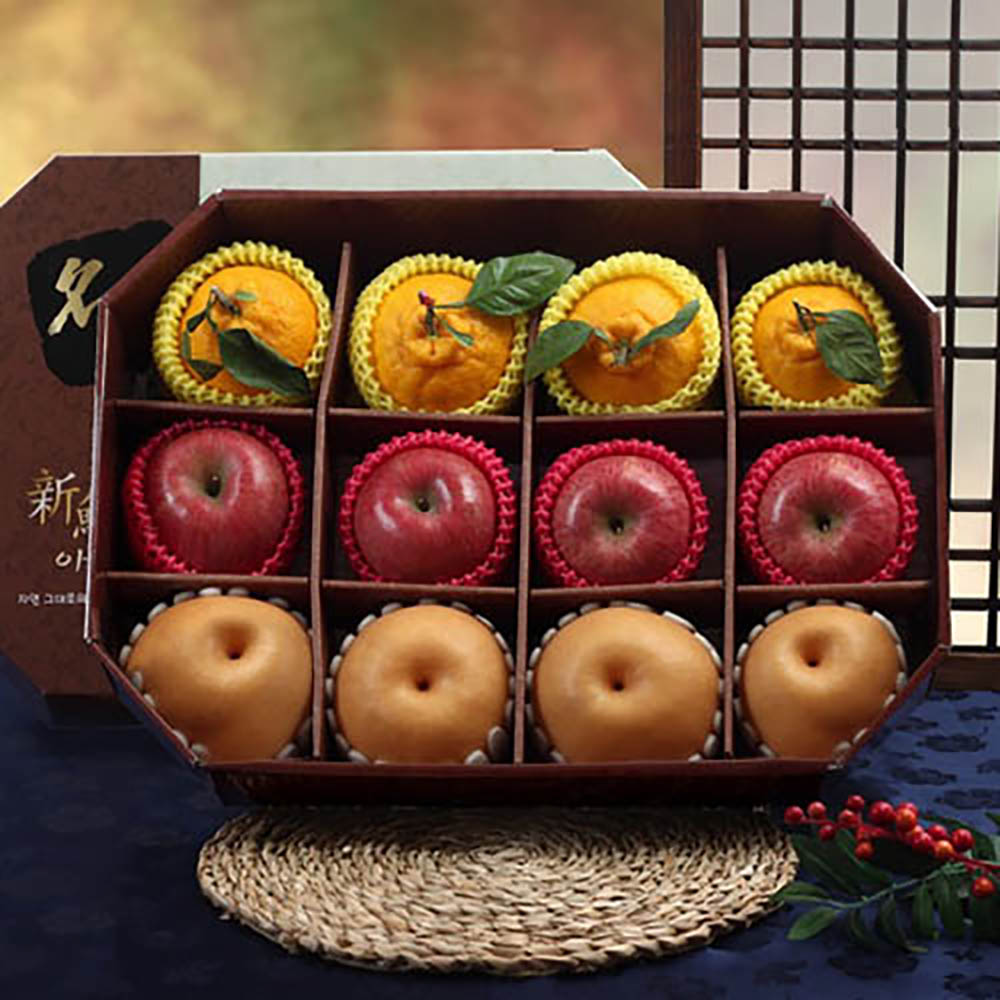 자연지기 팔각 프리미엄과일3종 (5.0kg 배4+사과4+한라봉4)