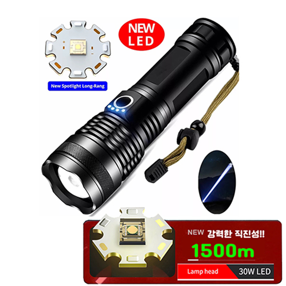 NEW White Laser LED 강력직진성 충전식 줌 후레쉬 D15A