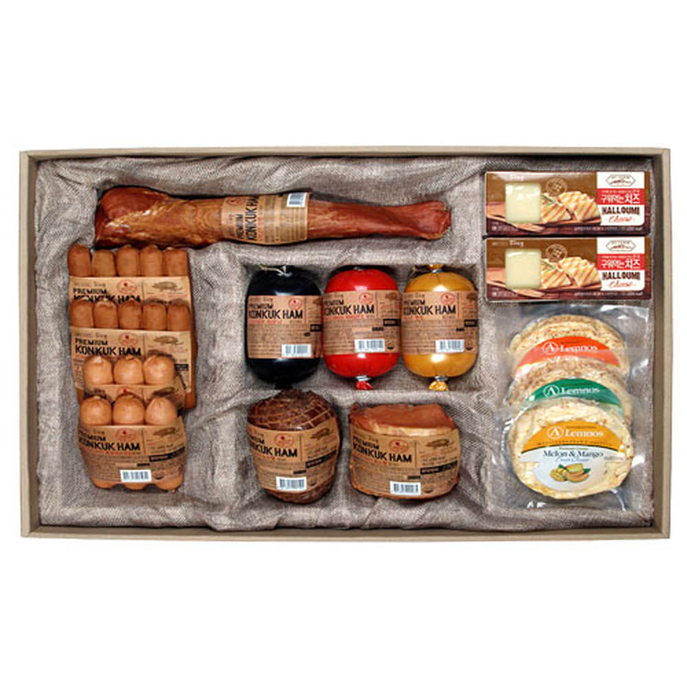 [B14-101]국내산원료, HACCP인증, 3無(착색제, 합성착향료, 전분), 정통 독일식 수제햄&소시지_건국햄 특호