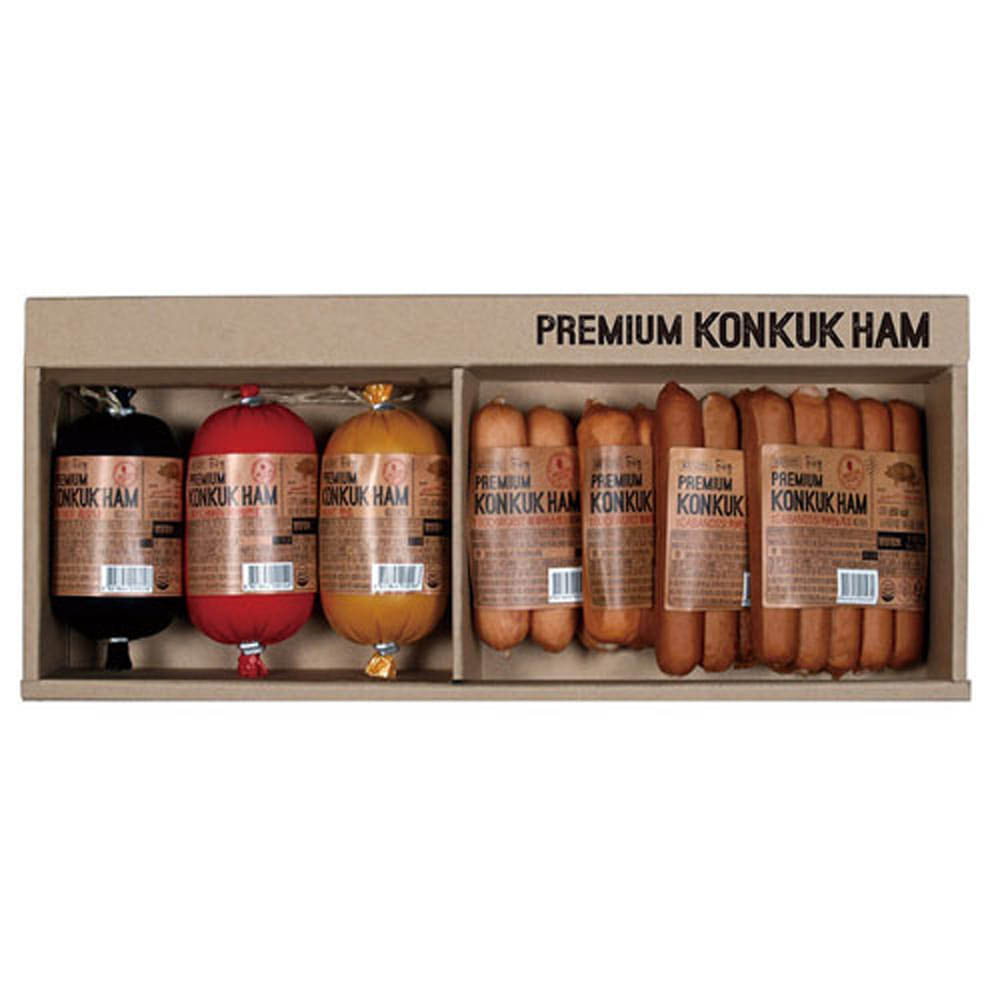 [B14-106]국내산원료, HACCP인증, 3無(착색제, 합성착향료, 전분), 정통 독일식 수제햄&소시지_건국햄 화(花)세트