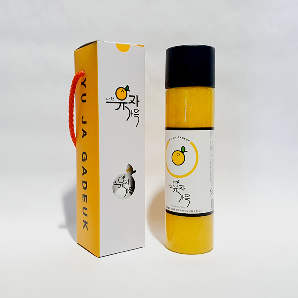 유자가득 갈아만든 유자청(유자50%+설탕50%(노란 유자청, 630g))