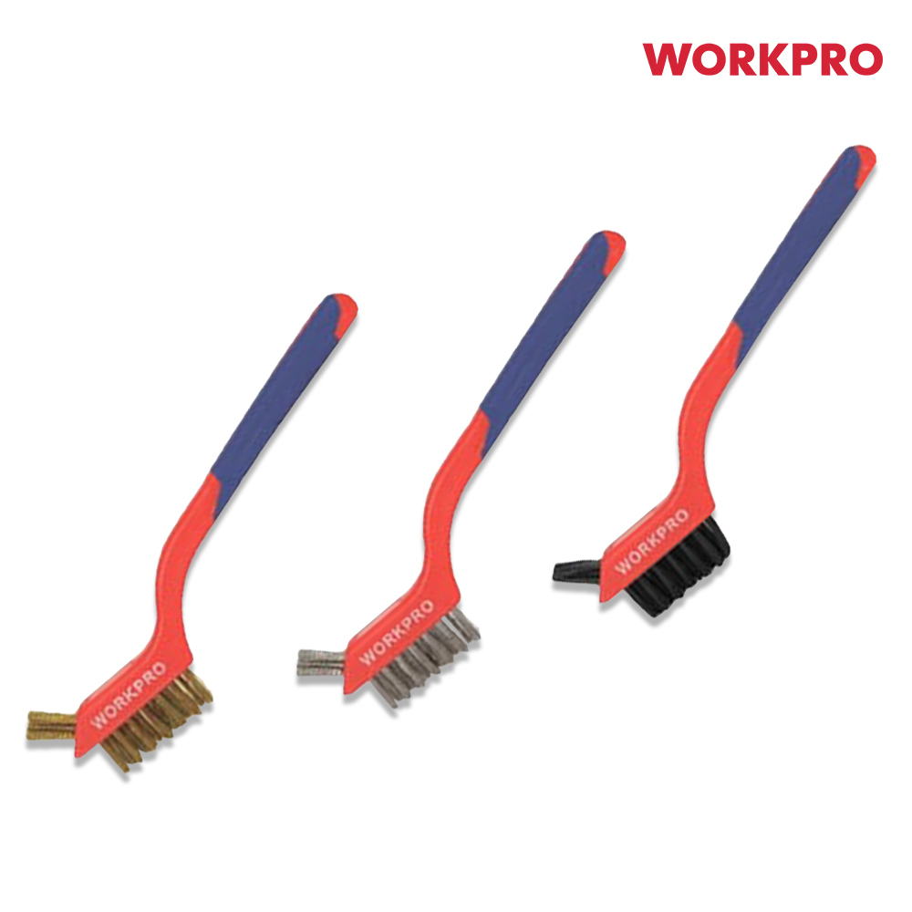 워크프로 스틸 와이어 브러쉬 (스틸, 구리, 나일론) 3종 세트 WP253005