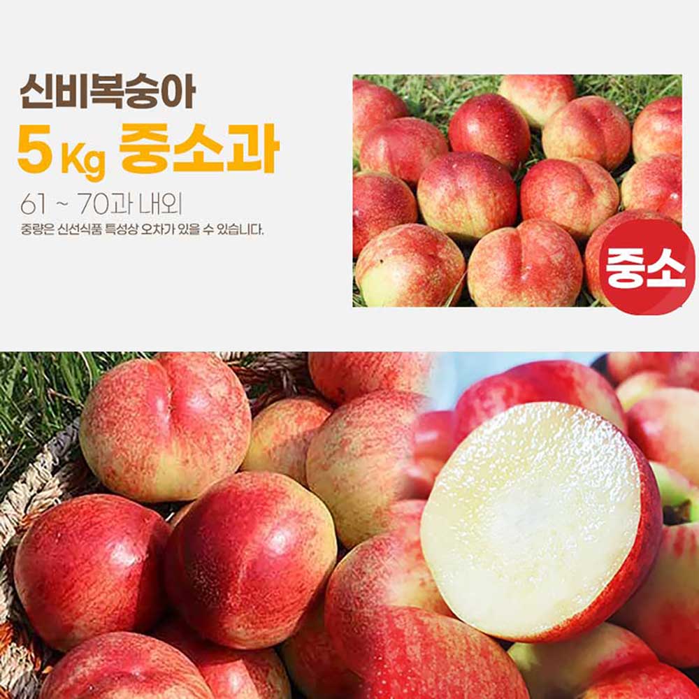 달옥농산 신비복숭아 [6월 14일 출고예정 예약판매] 5kg [신비5중소과] (61-70) /개당 75g내외