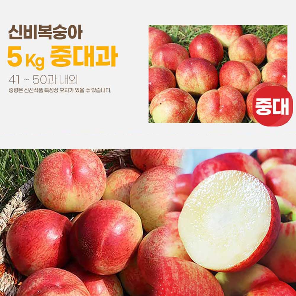 달옥농산 신비복숭아 [6월 14일 출고예정 예약판매] 5kg [신비5중대과] (41-50) /개당 110g내외