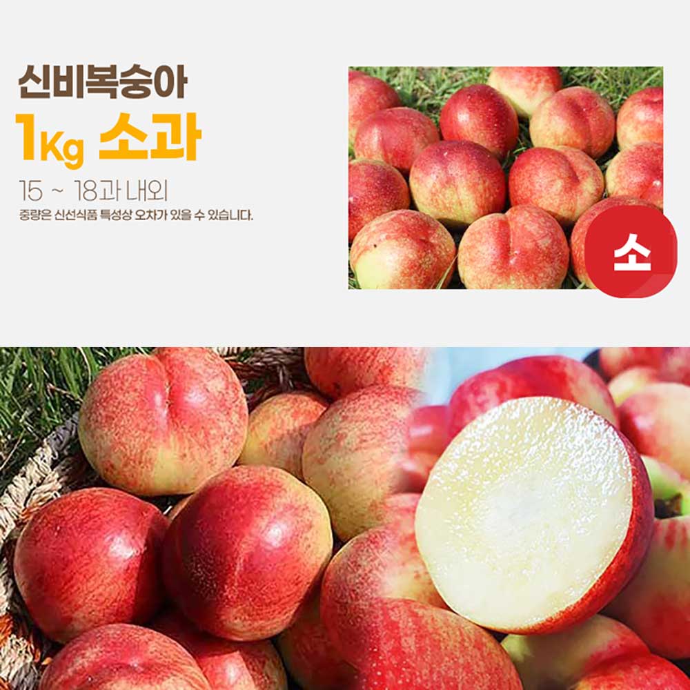 달옥농산 신비복숭아 [6월 14일 출고예정 예약판매] 1kg [신비1소과] (15-18) /개당55-70g