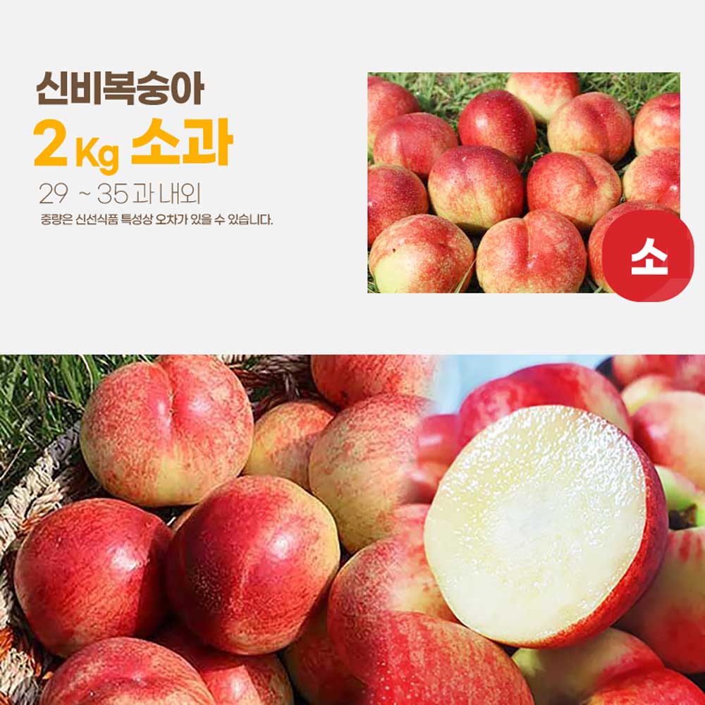 달옥농산 신비복숭아 [6월 14일 출고예정 예약판매] 2kg [신비2소과] (29-35) /개당55-70g
