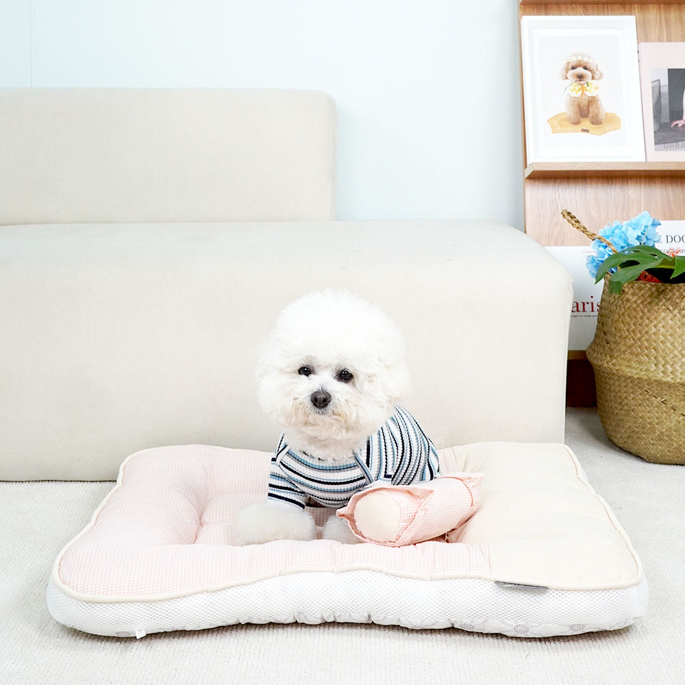 개과천선 루나 강아지 침대 쿠션 애견 방석 베개 극세사 꿀잠 고양이 사계절 / 핑크 대형
