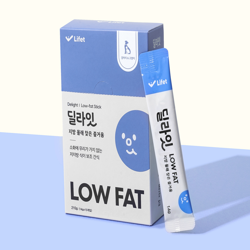 딜라잇 low fat 스틱 (14gx15개입) 2팩/저지방 식이관리가 필요한 반려동물