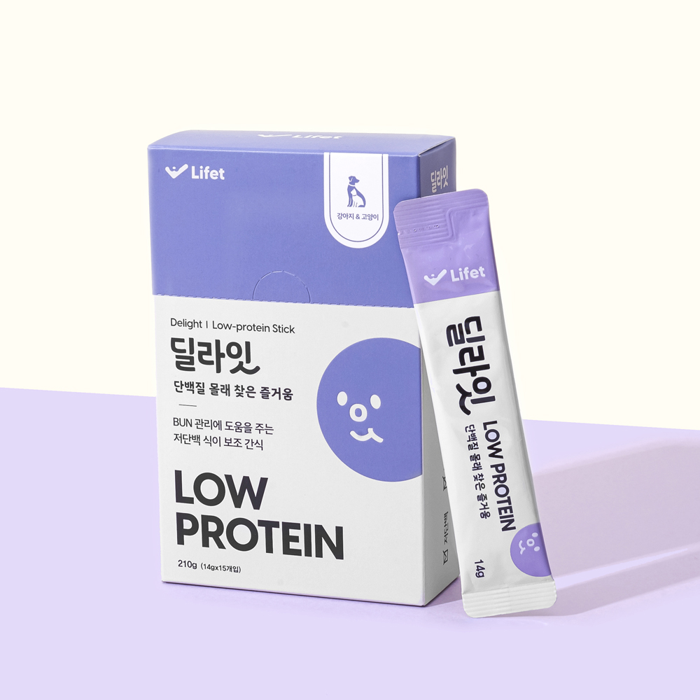 딜라잇 low protein 스틱 (14gx15개입) 1팩/저단백 식이관리가 필요한 반려동물