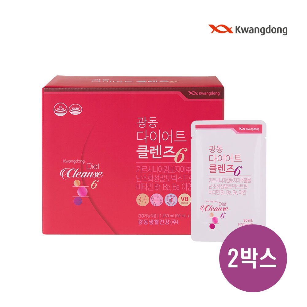 광동 다이어트 클렌즈6 90mL 14포 2박스 (4주)