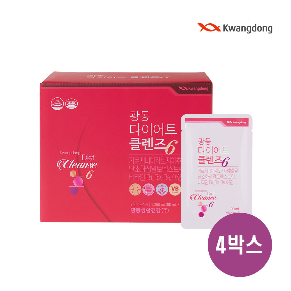 광동 다이어트 클렌즈6 90mL 14포 4박스 (8주)