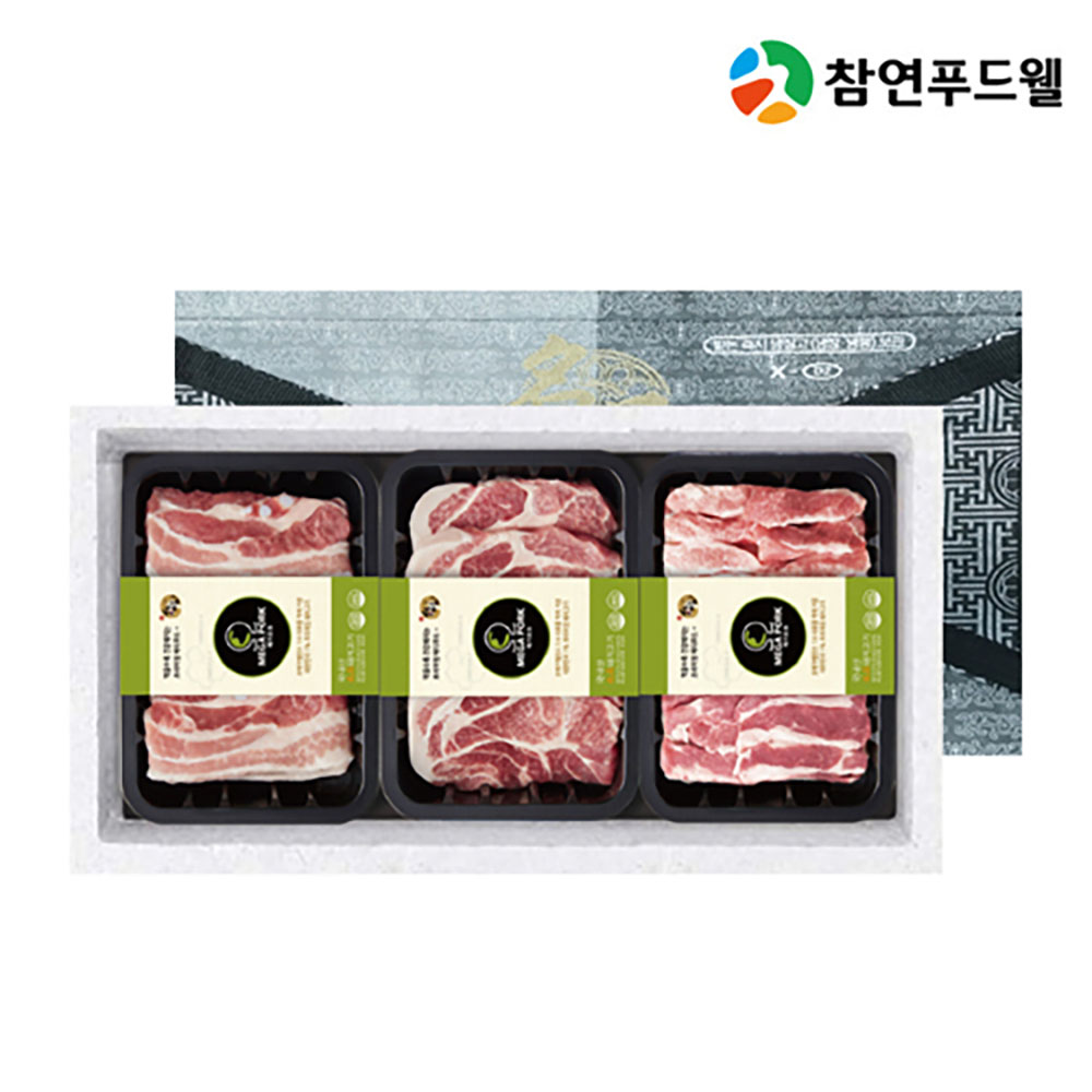 [참연] 돼지고기 한돈세트 메가포크 2호 / 한돈1등급 1.5kg (삼겹살500g 목살500g 특수부위500g)