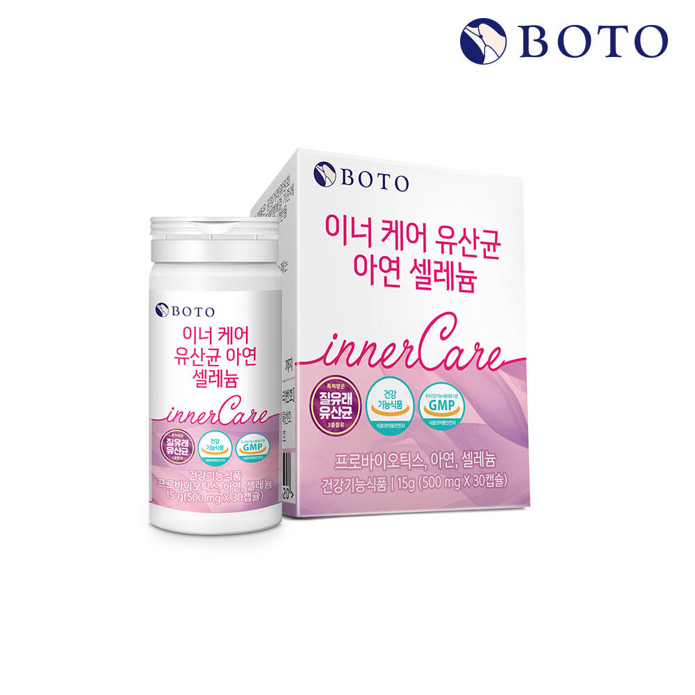 보뚜 이너케어 유산균 아연 셀레늄 500mg x 30캡슐