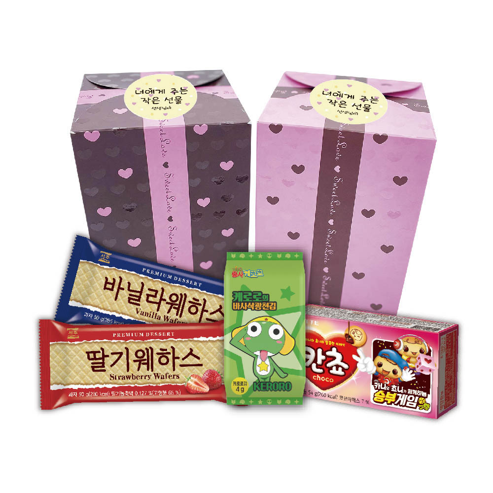 롯데 스위트박스 라이트 / 서주웨하스바닐라,딸기, 케로로김,칸쵸