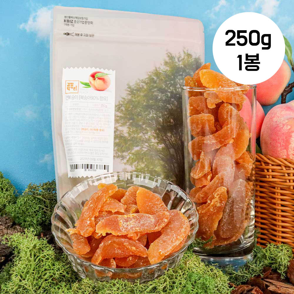 왕세자비의 간식 반건조 쫀득복숭아 250g 1봉(1봉 250g)