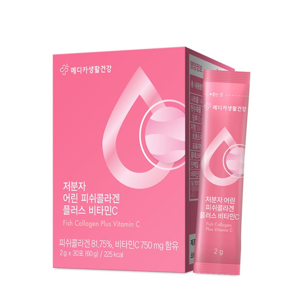 메디카코리아 저분자 어린 피쉬 콜라겐 펩타이드 플러스 비타민C 2g x 30포(60g)