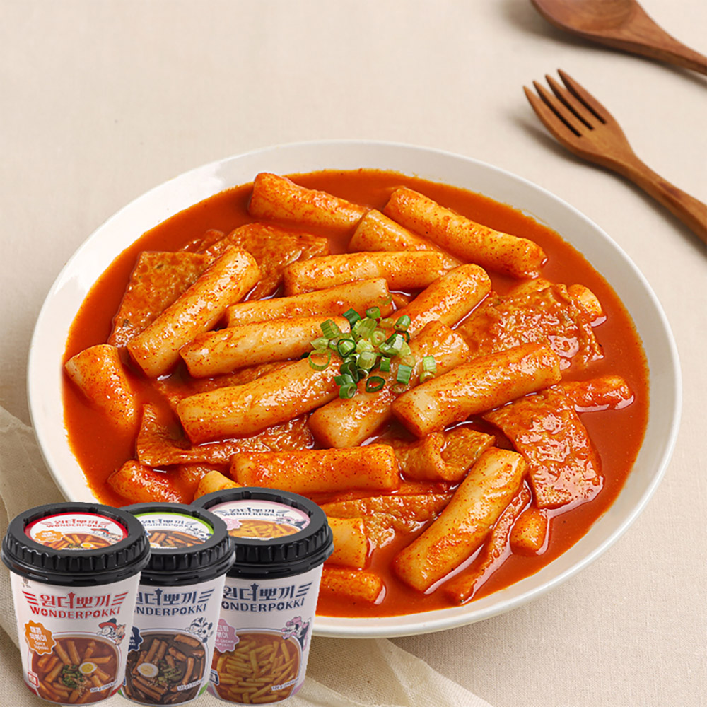 [원더뽀끼] 한컵 매콤5+짜장5+로제5 떡볶이 세트