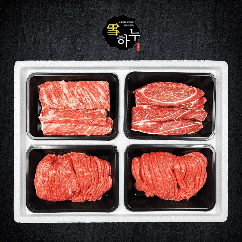 설하누 프리미엄 숙성 1++ 투뿔한우 정육세트 1호 (양지 400g+사태 600g+불고기 1.2kg)