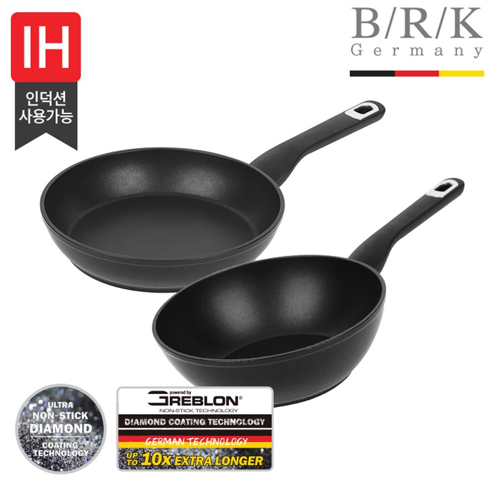 BRK 스마트 다이아몬드 후라이팬 2종 (24cm+WOK24cm)