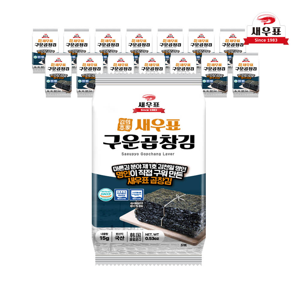 새우표 프리미엄 완도 곱창 도시락김 15g x 15봉