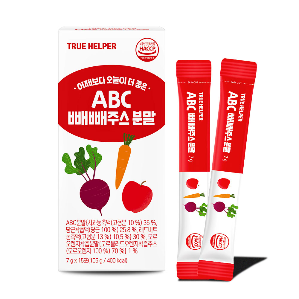 [눈물의 땡처리] ABC 빼빼주스 분말 클렌즈 다이어트 1박스 7g×15포(105g)