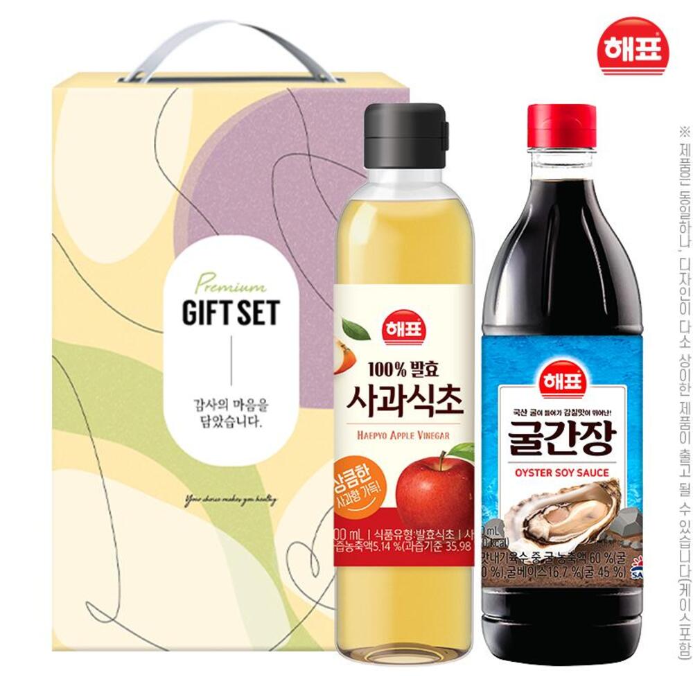 해표 사과식초500ml 굴간장500ml(2종)