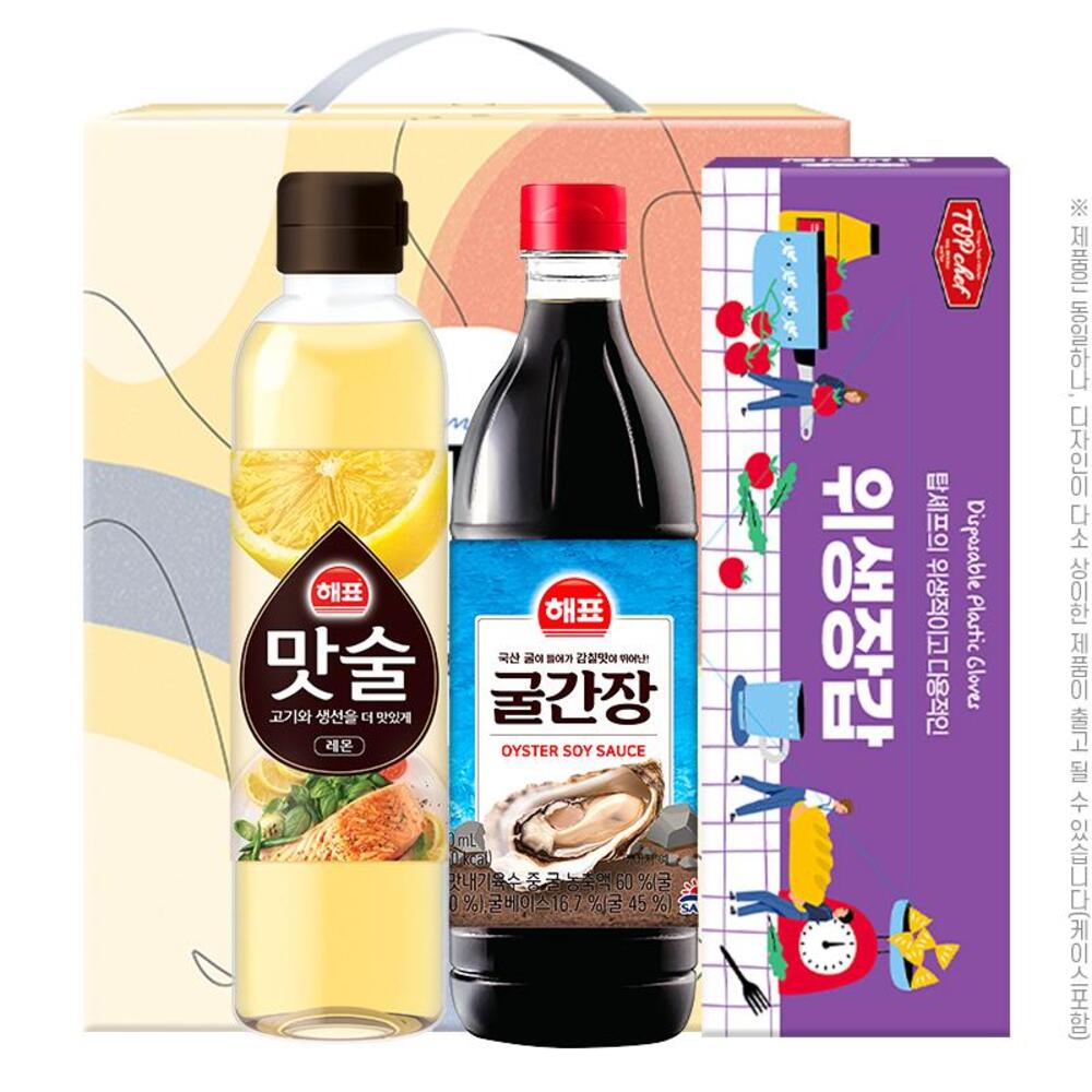 해표 맛술500ml 굴간장500ml 위생장갑(3종)