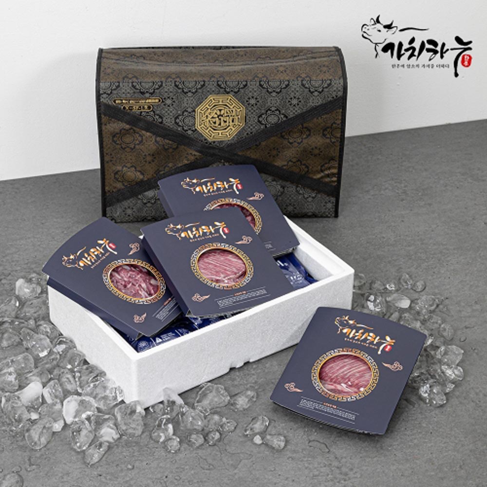 가치하누 1++한우투뿔 꽃등심600g+특수부위600g 선물세트 1.2kg (꽃등심+앞치마살+업진안살+삼각살)