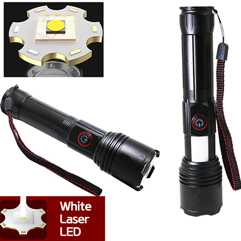 White Laser LED 충전식 야외 줌 후레쉬 사이드COB등 SY2207