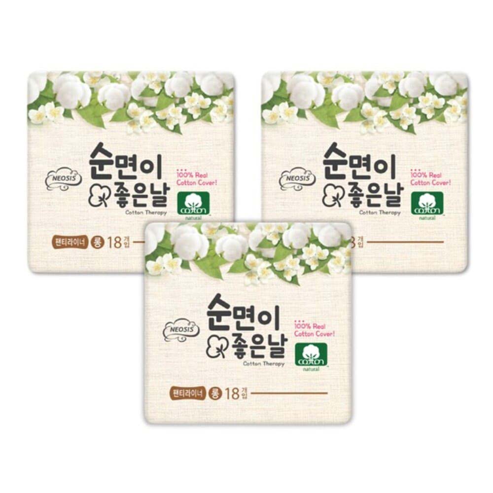 샐리의법칙 순면이좋은날 트리플순면 생리대 팬티라이너 18P 3팩